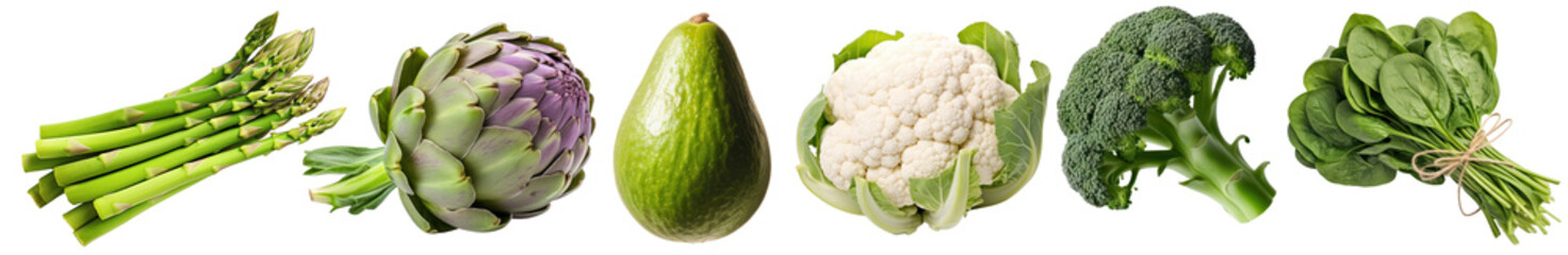 Obraz premium Fresh vegetables png element set on transparent background