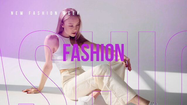 Fashion Week Media Opener template contains 26 placeholders and 34 editable text layers. Available in 4K resolution.