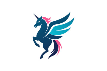 Fototapeta premium Pegasus unicorn modern logo vector
