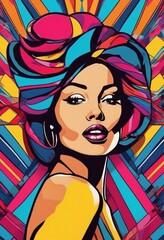 Pop art style woman illustration