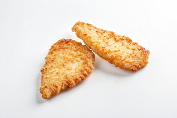 Two Coconut Cookies on White Background