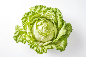 Obraz premium Fresh Green Cabbage Isolated on White Background