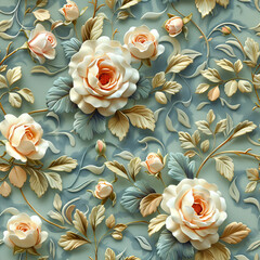 seamless botanical flower vintage pattern for Wallpaper, Fabric Prints, Home Décor, and Digital Backgrounds