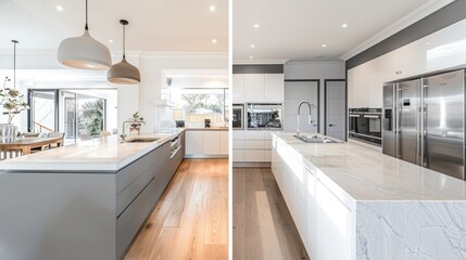 Modern Kitchen Interior Architectural Design Before and After Renovation