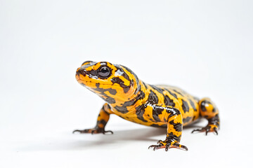Fire Salamander on White Background