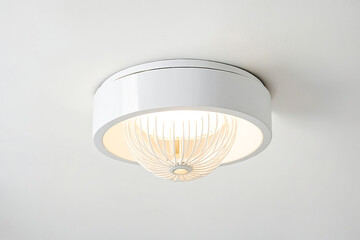 Modern White Ceiling Light Fixture with a Geometric Design