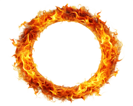Fire ring isolated on white background .PNG AI GENERATED