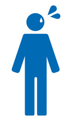 人物ピクトグラム　焦る　困る　汗　シルエット	