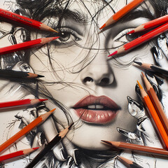 artistic pencil portrait