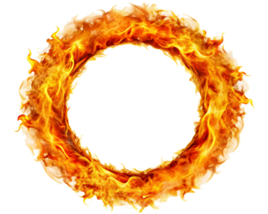 Fire ring isolated on white background .PNG AI GENERATED