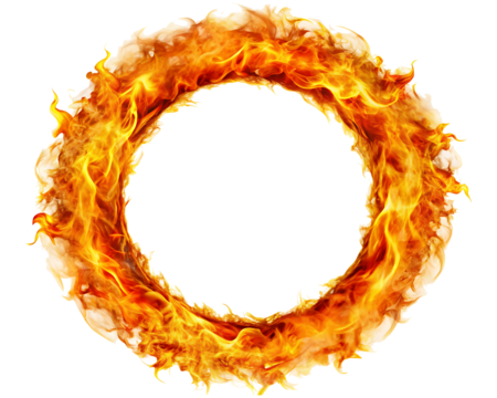 Fire ring isolated on white background .PNG AI GENERATED