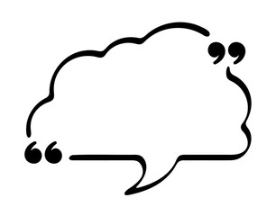 Cloud Shaped Speech Bubble with Quotation Marks