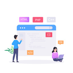 Web development modern flat design vector concept.