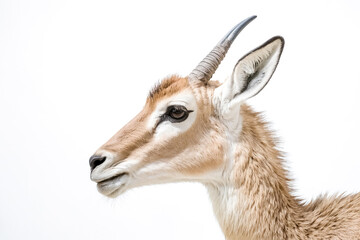 Obraz premium Close-up of a young antelope with a white background