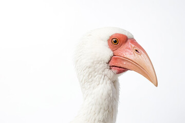 Obraz premium White Bird with Red Beak and Orange Eye