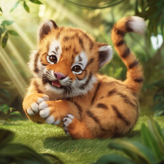 Obraz premium Cute baby tiger 