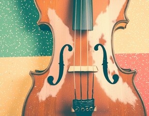 violin or viola on colorful background