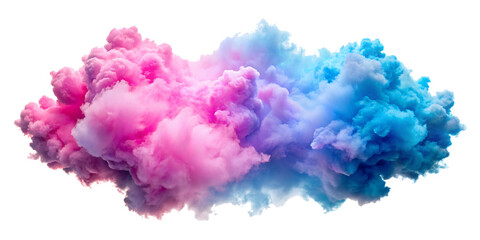 Fototapeta premium Pink and blue clouds isolated on white background. PNG AI GENERATED