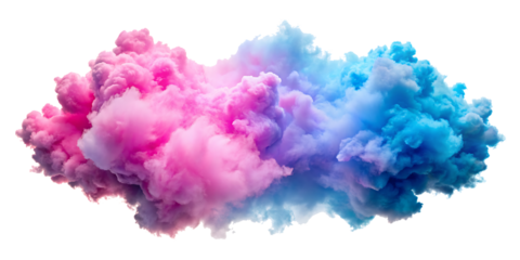 Pink and blue clouds isolated on white background. PNG AI GENERATED