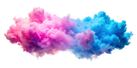Fototapeta premium Pink and blue clouds isolated on white background. PNG AI GENERATED