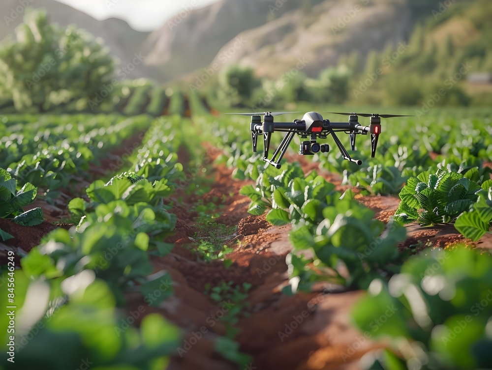 Poster smart agricultural field with automated drones sensors and ai driven irrigation systems