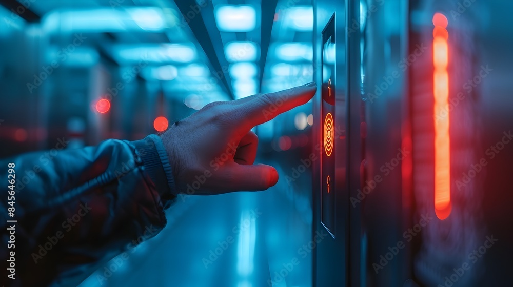 Poster biometric scanner for secure building access in high tech environment