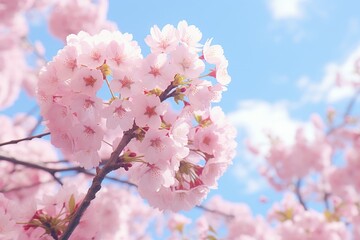 Stunning cherry blossom backdrop creating a delectable setting for a picturesque view