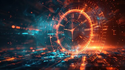 Fototapeta premium Abstract futuristic time technology background