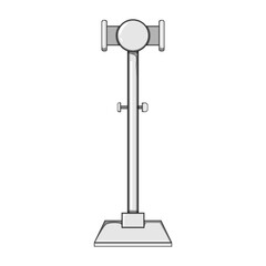 office table phone holder cartoon. laptop smart, cell view, side computer office table phone holder sign. isolated symbol vector illustration