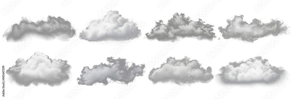 Poster white cloud effect transparency png on transparent background
