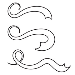 Obraz premium Swoosh, swash underline stroke set. Hand drawn Line Art Swirl swoosh underline calligraphic element. Vector illustration