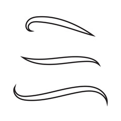 Swoosh, swash underline stroke set. Hand drawn Line Art Swirl swoosh underline calligraphic element. Vector illustration