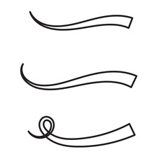 Swoosh, swash underline stroke set. Hand drawn Line Art Swirl swoosh underline calligraphic element. Vector illustration