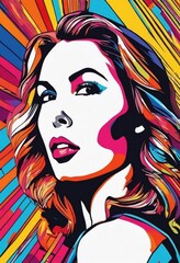 Illustration of a colorful woman's face