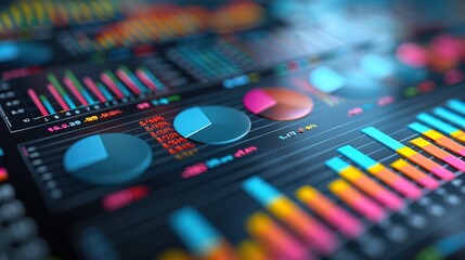 Financial dashboard showing diversification of investment or asset allocation or portfolio management on stock market and fund, analysis and research investment plan