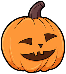 cartoon helloween pumpkin with a big smile clipart