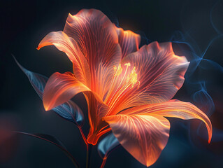 Obraz premium Glowing Red Flower with Ethereal Glow