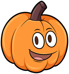 cartoon helloween pumpkin with a big smile clipart