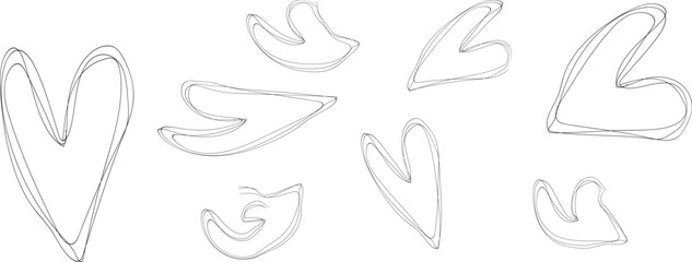 Set of female icons for beauty salon, self love concept. Continius line art hand and heart, aesthetic symbol, logo, tattoo. Vector illustration