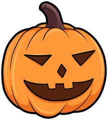 cartoon helloween pumpkin with a big smile clipart