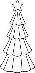 Simple shape Christmas tree outline vector.
Christmas tree black outline.