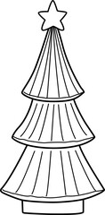 Simple shape Christmas tree outline vector.
Christmas tree black outline.