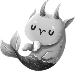 Zodiac Sign - Hand Drawn Illustration - Capricorn