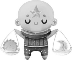 Zodiac Sign - Hand Drawn Illustration - Libra