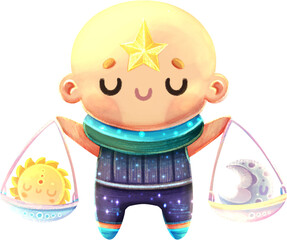 Zodiac Sign - Hand Drawn Illustration - Libra