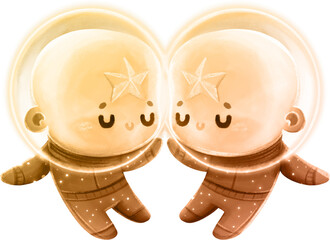 Zodiac Sign - Hand Drawn Illustration - Twins