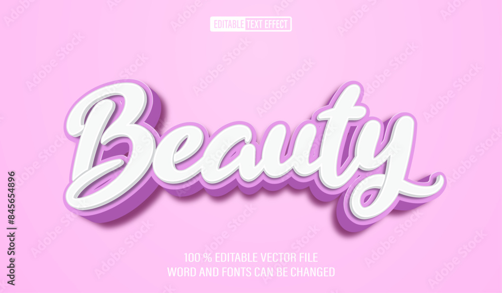 Poster editable 3d text style effect - beauty caligraphy text effect template