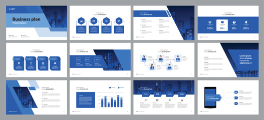 business presentation template design backgrounds and page layout design for brochure, book, magazine, annual report and company profile, with info graphic elements graph design concept © apinan