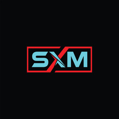 SXM Logo design vector template
