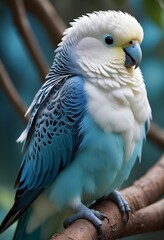 Fototapeta premium Budgerigars (Melopsittacus undulatus) sitting on a branch